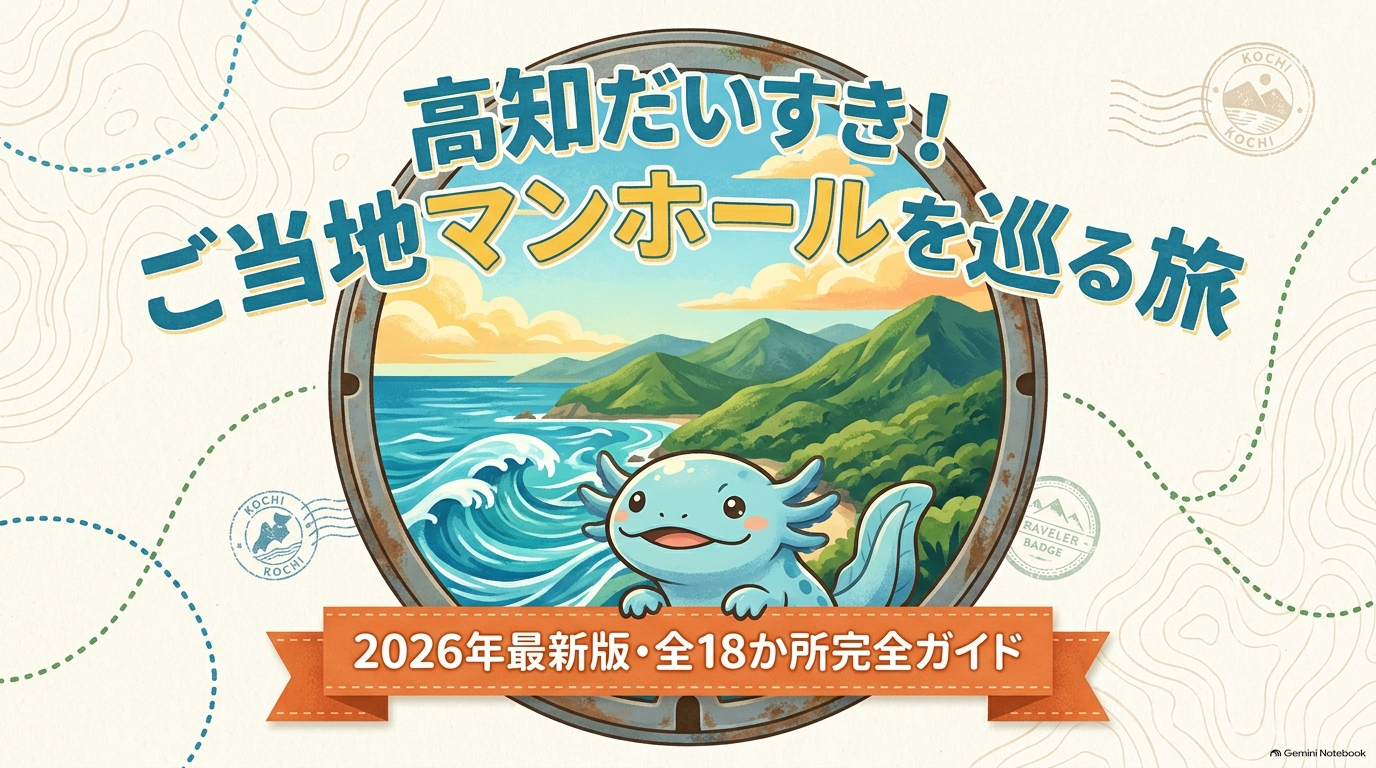 高知だいすきご当地マンホールを巡る旅 2026年最新版・全18か所完全ガイドのスライド画像