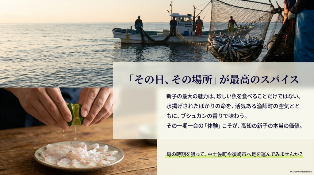 「その日、その場所」が最高のスパイス。現地で味わう一期一会の体験の価値を伝えるまとめスライド