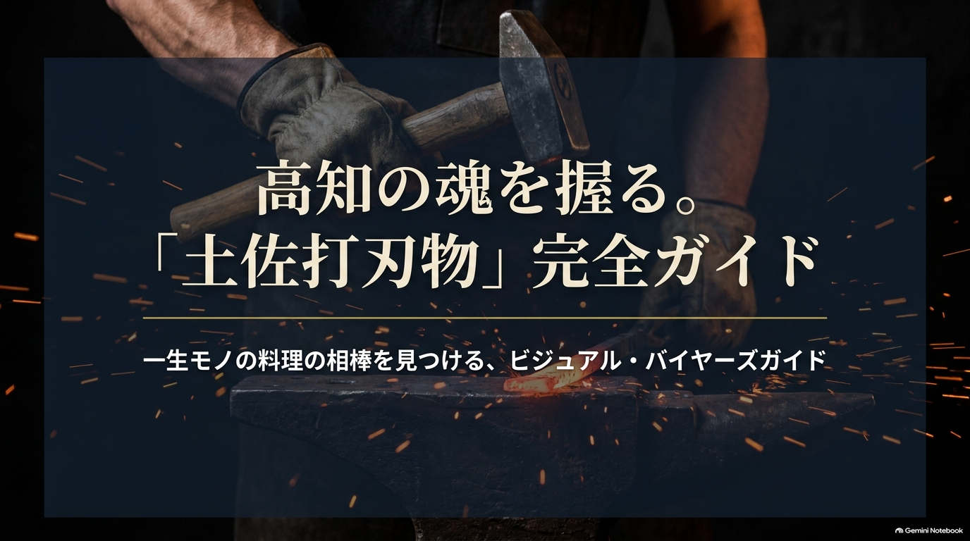 高知の魂を握る「土佐打刃物」完全ガイド。一生モノの料理の相棒を見つけるビジュアル・バイヤーズガイドのスライド表紙